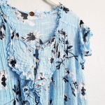 Free People  One Blue Floral Gauze Naya Top Photo 3