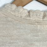 Boden Lara Frill Henley 100% Merino Wool Sweater 16/18 XL Beige Tan Knit Cottage Photo 4