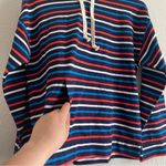 J.Crew  Women's Wide Sleeve Navy Striped Mariner Cloth Hoodie Size S Photo 1