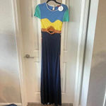 STAUD NWT  Piera Dress Size Small Color Blue Green Yellow Photo 6