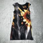 Saint Tropez West  Dress Womens‎ 14 Black Yellow Floral Sheath Sunflower Colorful Photo 2