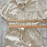 Universal Threads NWT Universal Thread Cream Cotton Short Sleeve Utility Jumpsuit Boho Romper 12 Photo 4