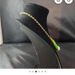 Vintage Avon Gold Tone Necklace with Green and White Beads Photo 1