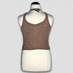 Moon & Madison Cropped Tank Top Sleeveless Crocheted Cable Knit Rose Pink sz XL Photo 1