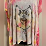 Handmade Style Stalker Pink and Yellow Grunge Skull Tee size 6 Photo 3