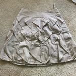 Reiss  silk wool blend ruffle mini skirt tan luxury Photo 1