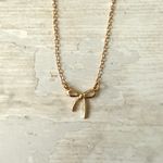 Madewell  Bow Necklace Gold Chain Adjustable Length Brand New Never Worn Photo 2
