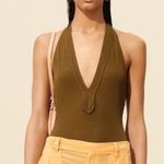 ZARA  NWT green halter top wrap tie bodysuit Photo 0