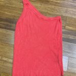 Staccato  Women's One Shoulder Knit Top Coral Ribbed Sleeveless‎ Tank Size Large Photo 0