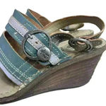 Fly London  Women’s EU 37 US 6.5-7 Leather‎ Wedge Sandals Leather Strappy Boho Photo 3