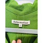 Reformation Green Satin Blend Short Sleeve V-Neck Danika A-Line Dress Size M Photo 10