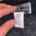 Vintage Susan Burrowes Black & Silver Fluffy Open Cardigan Sweater EUC Sz 10 Photo 5