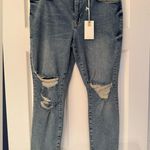 Good American THE HONEYMOON MID RISE Women's Blue Skinny Maternity Jeans Size 10 Photo 3