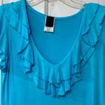 Wrapper Excellent Condition Turquoise Ruffle Tank Photo 2