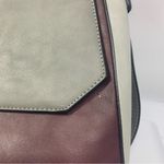 Adrienne Vittadini Burgundy and light gray combo satchel / cross bag Photo 13