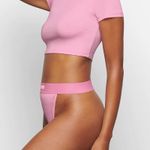 SKIMS Bubblegum Cotton Jersey Super Cropped Tshirt Photo 2