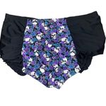 Hot Topic Skull Purple Floral Ruffle High Waist Swim Bottom Plus Size 5X NWTs Photo 1
