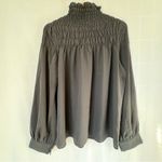 Patrizia Luca smocked high neck long sleeve blouse black Size M Photo 4