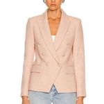 L'Agence L’AGENCE Kenzie Double Breasted Blazer Jacket Petal Blush Pink Boucle Photo 1
