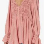 Free People  Don't Call Me Baby Thermal Tunic Dress Pink Size Small NWT Photo 0