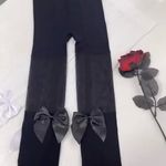 Cute Bow Decor Tights Sweet College JK Style Thin Stretchy Pantyhose‎ One Size Black Photo 6