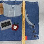 Vintage Haiks Women Large Pockets Pocket Apple Crayon Country Denim Blue Jumper Photo 7