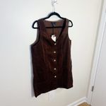 Sincerely Jules Women's Corduroy Chocolate Brown Mini Dress Size Large New Photo 3