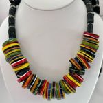 Colorful rings on fabric Indian necklace Photo 5