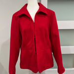Chico's  Red Blazer Jacket Size 2 Button Front Collared Lightweight Womens Photo 0