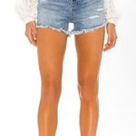 Free People CRVY Vintage High Rise Cut Off Style Jean Shorts in Blue Size 24 Photo 0