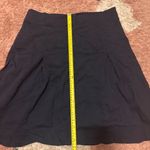 Eileen Fisher Skirt Large L Navy Blue Linen Blend Pleated Knee Length Womens Photo 6