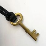 Fossil Peyton Large Double Flap Crossbody Black Leather and Suede Bag Purse Key Photo 3