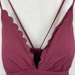 La Blanca  Swim Petal Pusher Maroon Scalloped Strappy One Piece Photo 5