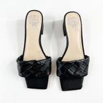 Vince Camuto Semtera Woven Kitten Block Heel Square Toe Slide Sandals Black 6.5 Photo 10
