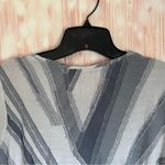 Simply Vera, Vera Wang Simply Vera Vera Wang Gray Frayed Striped Textured Handkerchief T Shirt Photo 8