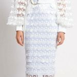Zhivago It's Over Dress Midi tassle lace long sleeve formal cocktail dress US 4 White Photo 0