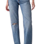 Gap  90s Loose Jeans Mid Rise Let Down Raw Split Hem Medium Wash Women’s 24 / 00P Photo 0