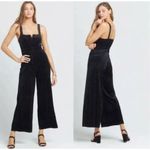 l*space L* Black Silver Metallic Vera Velvet Ribbed Wide Leg Jumpsuit XS Photo 8