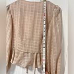 Mable Anais geometric print pale blush pink tie front cropped blouse size small Photo 7