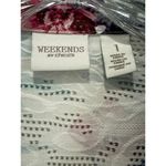 Chico's Weekends Full Zip Sz 1 M Jacket Tropical 3/4 Sleeve Lightweight Breezy Photo 4