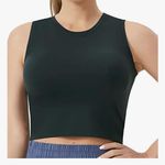 NEW Gray Support Sports Bra Removable Padded Sleeveless Workout Crop Top M Size M Photo 4