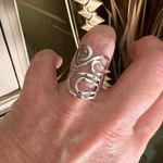 Sterling Silver Swirl Artsy Adjustable Ring Sizes 8,9,10 Silver Photo 5