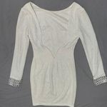 City Studios Shiny White Long Sleeve Dress Photo 1