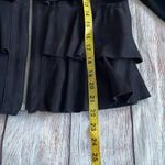 INC International Concepts Black Faux Suede Tiered Ruffle Jacket M Bell Sleeves Size M Photo 7