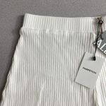 Alemais Ribbed Knit Shorts 10 White Pull On Elastic Waist Organic Cotton Stretch Photo 2