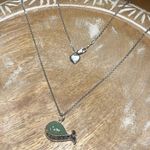 Hallmark  Marcasite Green Whale 925 Sterling Silver Necklace Photo 2