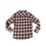 Jachs  Girlfriend Bae womens maroon white plaid button down collar flannel shirt Photo 2