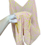 Anthropologie ‎ Lilka Saffron Romper Culottes Tie Back Floral Pink Yellow Small Photo 6