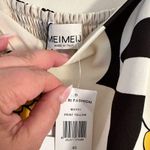 MEIMEIJ YELLOW BLACK SMOCKED BACK ADJUSTABLE SPAGHETTI STRAP BELTED JUMPSUIT S Photo 4