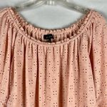 Melissa Paige Pink Eyelet Bell Sleeve Blouse XL Photo 2